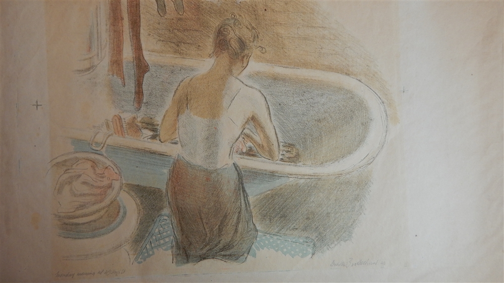 PERCY DRAKE BROOKSHAW (1907 - 1993) 'Monday Morning at 49 High St.' ink and wash sketch on paper, - Image 2 of 2