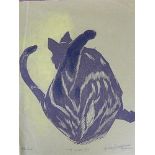 PERCY DRAKE BROOKSHAW (BRITISH 1907 - 1993) 'Nine Lives' lino cut, signed and dated in pencil