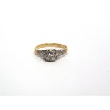 A SINGLE STONE DIAMOND RING stamped '18ct Plat', the brilliant cuts of approximately 0.3 carats,
