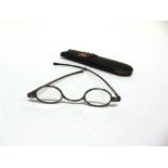 A PAIR OF GEORGE IV SILVER SPECTACLES maker, N.H. incuse, cased