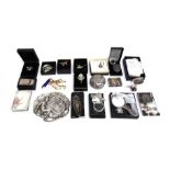 A COLLECTION OF ASSORTED COSTUME JEWELLERY and assorted trinkets, mostly boxed