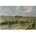 AFTER LIONEL EDWARDS The Bedale Hunt, 'Hull Hill' Colour print Signed in pencil on the mount