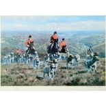 AFTER DONALD AYRES Captain Ronnie Wallace with the Exmoor Foxhounds Limited edition colour print,