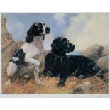 AFTER JOHN TRICKETT Study of a Spaniel and a black Labrador Limited edition colour print, no. 575/