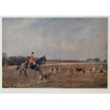 AFTER LIONEL EDWARDS The Puckeridge Hunt 1935, Robert Gardiner, Huntsman Coour print Signed in