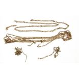 A COLLECTION OF 9 CARAT GOLD CHAINS 10.5g gross