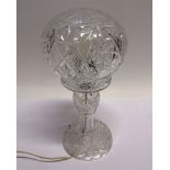 A WATERFORD CRYSTAL STYLE GLASS TABLE LAMP 37cm high