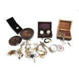 A COLLECTION OF COSTUME JEWELLERY AND WATCHES
