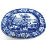 A 19TH CENTURY TURKEY PLATE transfer printed in the 'Europa' pattern, by John & Richard Riley,