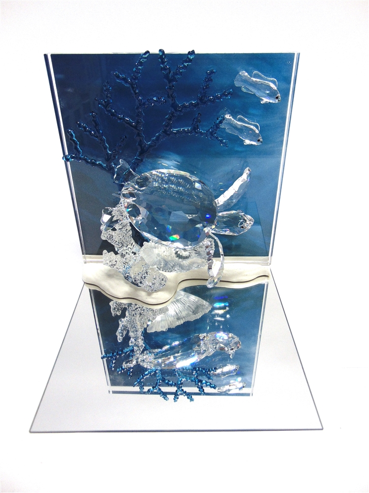 A SWAROVSKI CRYSTAL 'WONDERS OF THE SEA - ETERNITY' MODEL of a sea turtle, boxed with paperwork