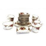 A COLLECTION OF ROYAL ALBERT 'OLD COUNTRY ROSES' TEAWARE comprising six tea cups, six saucers, six