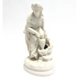 A VICTORIAN PARIAN FIGURE 'Rebecca at the Well', modelled as a young maiden in classical dress