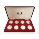 VARIOUS - A SET OF EIGHT SILVER JUBILEE SILVER PROOF CROWNS issued by Spink & Son, cased as one.