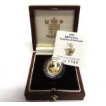 GREAT BRITAIN - ELIZABETH II, BRITANNIA GOLD PROOF TEN POUNDS, 1995 limited edition 169/1500, in