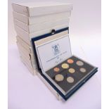 GREAT BRITAIN - ELIZABETH II, COIN SETS, 1986, 1988 & 1990-1998 inclusive, in hard plastic cases, (