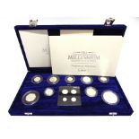 GREAT BRITAIN - ELIZABETH II, MILLENNIUM SILVER COLLECTION, 2000 comprising thirteen coins,