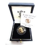 GREAT BRITAIN - ELIZABETH II, HALF-SOVEREIGN, 1996 limited edition 1104/7500, in case of issue.