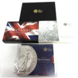 GREAT BRITAIN - ELIZABETH II, FOUR BRITANNIA SILVER TWO POUNDS, 2010-2013 inclusive, each in box