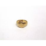 AN 18 CARAT GOLD SIGNET RING London 1892, with a vacant oval head, finger size O, 7.4g gross