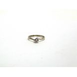 A DIAMOND SINGLE STONE 18 CARAT WHITE GOLD RING the diamond brilliant cut of approximately 0.15