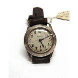 A HARWOOD OF DUNSTER GENTLEMAN'S SILVER AUTOMATIC WRISTWATCH Birmingham import marks for 1929, the