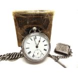 ANONYMOUS, A SILVER OPEN FACED POCKETWATCH Birmingham 1893, with unsigned key wound movement, on a