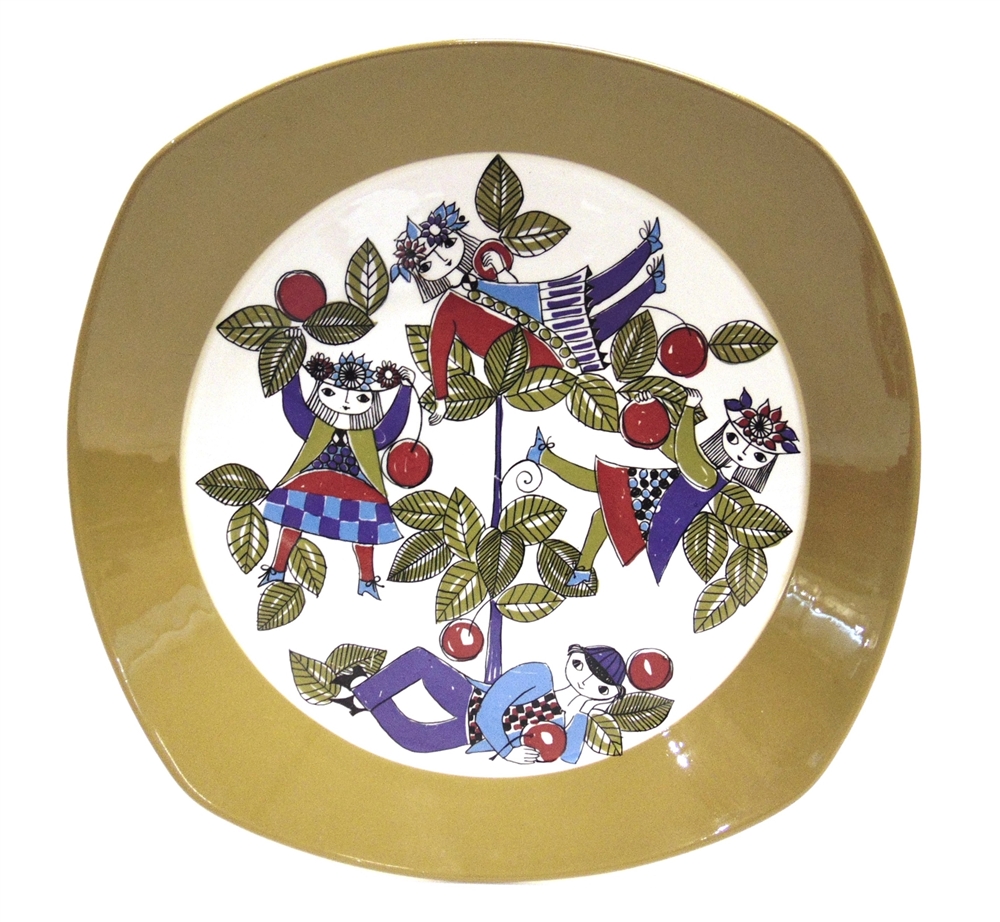 TURI GRAMSTAD OLIVER FOR FIGGJO FLINT NORWAY: a set of six 'Turi-design: Corsica' pattern tea plates - Image 3 of 3