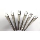 JOE COLOMBO & AMBROGIO POZZI FOR ALITALIA: six 'Linea 72' stainless steel forks, 18cm long,