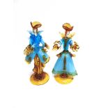 FRANCO GIANCARLO TOFFOLO FOR MURANO: a pair of Murano glass figures of flamenco dancers, 40cm