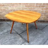 A DANISH CHERRYWOOD OCCASIONAL TABLE the shaped square table 74cm wide, on splayed tapering