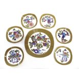 TURI GRAMSTAD OLIVER FOR FIGGJO FLINT NORWAY: a set of six 'Turi-design: Corsica' pattern tea plates