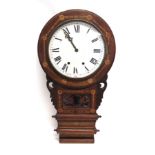 A DROP DIAL WALL CLOCK the case with inlaid decoration, 42cm wide 84cm high