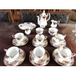 A COLLECTION OF ROYAL ALBERT 'OLD COUNTRY ROSES' TEA AND COFFEE WARE comprising coffee pot, sandwich