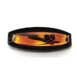 AN AMBER SET BROOCH stamped '925' and with a fish motif makers mark