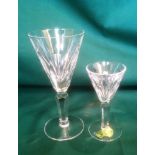 A SET OF 6 WATERFORD CRYSTAL 'SHEILA' PATTERN SHERRY GLASSES 14cm high; and a set of six Waterford