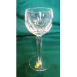 A SET OF 6 WATERFORD CRYSTAL 'SHEILA' PATTERN HOCK GLASSES 19cm high (in original box)