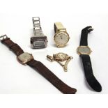 AUDAX a gentlemans 9 carat gold mechanical wristwatch, on a strap, London 1949, case back