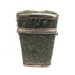 A GEORGIAN SHAGREEN ETUI CASE unmarked, all interior fittings missing, 7.6cm high