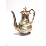 A LATE VICTORIAN SILVER COFFEE POT by Charles Stuart Harris, London 1900, in the Georgian style,