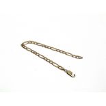 A 9 CARAT GOLD BRACELET of fetter and three links, 7g gross