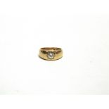 A SINGLE STONE DIAMOND 18 CARAT GOLD RING Birmingham 1887, the old brilliant cut of approximately