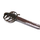 A BRITISH 1861 PATTERN INFANTRY STAFF SERGEANT'S SWORD the 76.5cm curved blade stamped at the