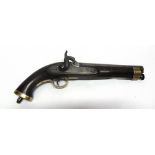 AN EAST INDIA COMPANY PERCUSSION CAVALRY PISTOL circa 1843-52, the walnut stock with a 'new