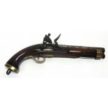 AN EAST INDIA COMPANY FLINTLOCK CAVALRY PISTOL, 1ST MADRAS LIGHT CAVALRY circa 1819-39, the walnut