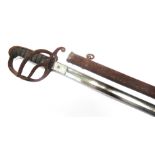 A BRITISH 1821 PATTERN ROYAL ARTILLERY OFFICER'S SWORD the 81.5cm slightly curved polished blade