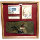 [WINSTON CHURCHILL & THE BATTLE OF BRITAIN]. AN AIRCRAFT WING OR FUSELAGE ACCESS PANEL stated to