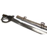 AN 1860 MODEL LIGHT CAVALRY SABRE the 90.5cm curved blade indistinctly marked at the ricasso ('