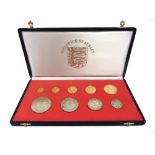 JERSEY - ELIZABETH II, ROYAL WEDDING ANNIVERSARY GOLD & SILVER BRILLIANT UNCIRCULATED SET, 1972