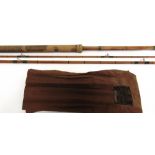 FISHING ROD Hardy ''The Avon'' three piece cane rod with cork handle, green whipping, numbered