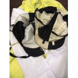 JOCKEY RACING SILKS lemon with white sleeves, by sally Bale, and two three-quartered black and white